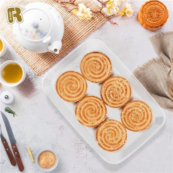 Clear Plastic Serving Trays 6 Pack Heavy Duty Rectangular Party Food Platters - Picture 2 of 6